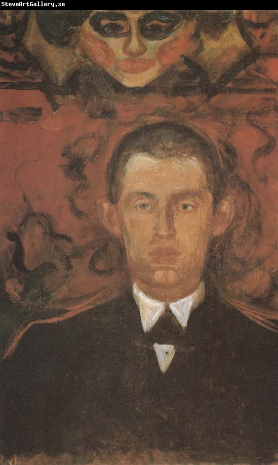 Edvard Munch Self-Portrait under the mask
